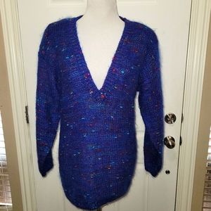 Vintage Pasta fuzzy colorful sweater size medium